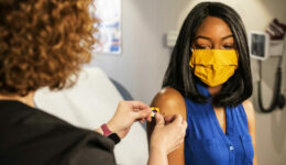 female adult getting immunizations in raleigh north carolina